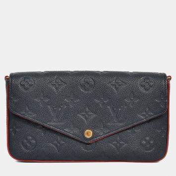 Pre Owned Louis Vuitton 2017 Navy/Red Leather Empriente Felicie Crossbody Bag