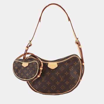 Pre Owned Louis Vuitton Monogram Croissant Shoulder Bag  Brown