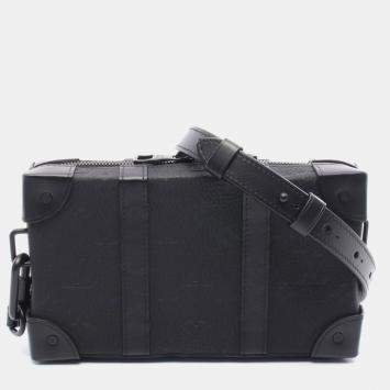 Pre Owned Louis Vuitton Soft Trunk Wallet Shoulder Bag In Monogram Taurillon Leather  Black