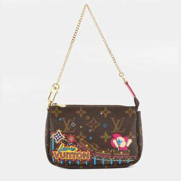 Pre Owned Louis Vuitton Mini Pochette Accessoires Pink Monogram Vivienne