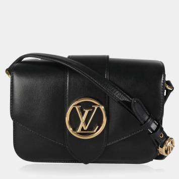 Pre Owned Louis Vuitton Black Smooth Calfskin LV Pont 9