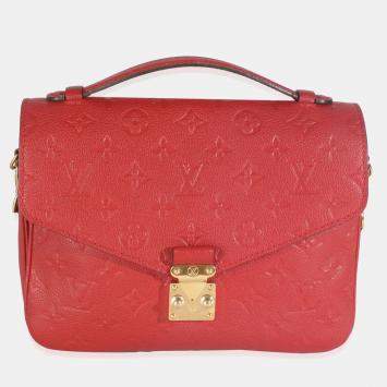 Pre Owned Louis Vuitton Scarlet Monogram Empreinte Pochette Metis