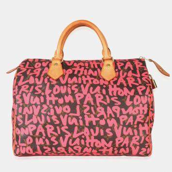 Pre Owned حقيبة لوي فيتون ستيفن سبروس فوشيا مونوجرام قماش غرافيتي سبيدي 30