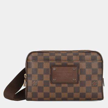 Pre Owned Louis Vuitton Brown Damier Ebene Brooklyn Bum Bag