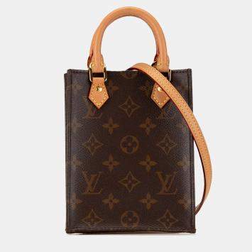Pre Owned Louis Vuitton Brown Monogram Petit Sac Plat