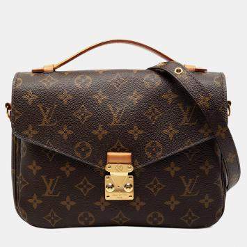 Pre Owned Louis Vuitton Brown Monogram Pochette Metis
