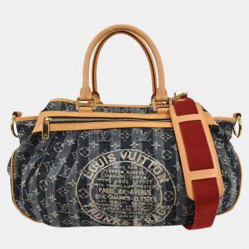 مملوكة مسبقًا Louis Vuitton Blue Monogram Denim Cabas Raye GM 2way Tote
