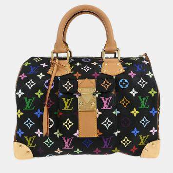 مملوكة مسبقًا Louis Vuitton Black Monogram Multicolor Speedy 30 Handbag