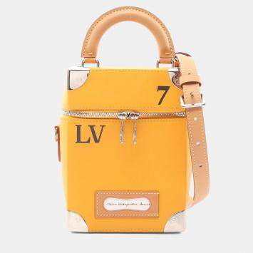 Pre Owned Louis Vuitton Vertical Box Trunk Saffron Leather Shoulder Bag