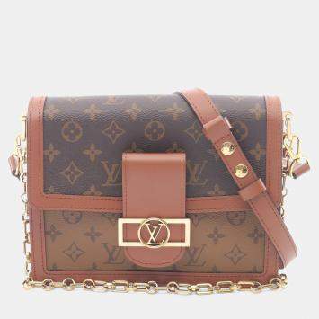 Pre Owned Louis Vuitton Dauphine MM Brown Monogram Canvas Shoulder Bag