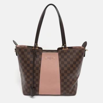 Pre Owned Louis Vuitton Jersey Magnolia Damier Ebene Canvas and Taurillon Leather Bag