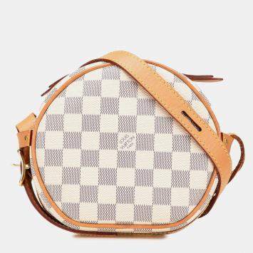 Pre Owned Louis Vuitton White Damier Azur Boite Chapeaux Souple PM