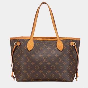 Pre Owned Louis Vuitton Brown Monogram Neverfull PM