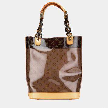 Pre Owned Louis Vuitton Brown Monogram Cabas Sac Ambre MM