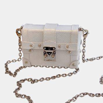 مملوكة مسبقًا Louis Vuitton Mini trunk white iridescent lizard leather
