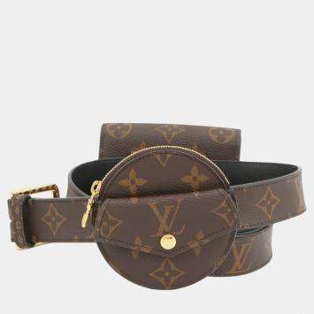 مملوكة مسبقًا Louis Vuitton Brown Monogram Daily Multi Pocket 30mm Belt