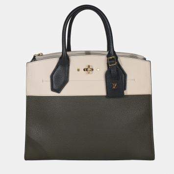 مملوكة مسبقًا حقيبة لوي فيتون سيتي ستيمر توريلون كريمي كاكي أسود متوسط الحجم