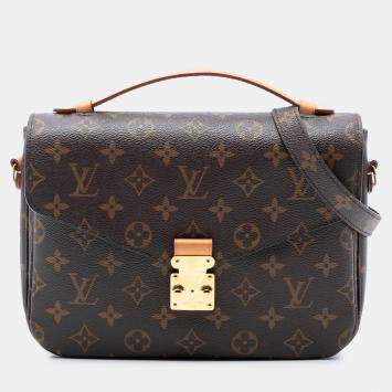 Pre Owned Louis Vuitton Brown Monogram Pochette Metis