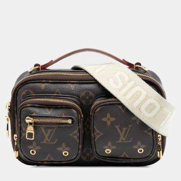 Pre Owned Louis Vuitton Brown Monogram Utility Satchel