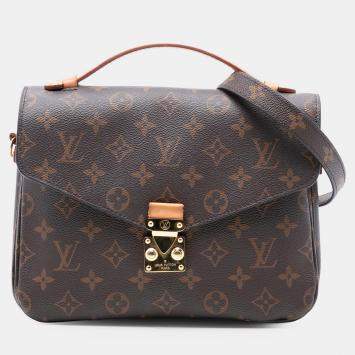 Pre Owned Louis Vuitton Brown Monogram Pochette Metis