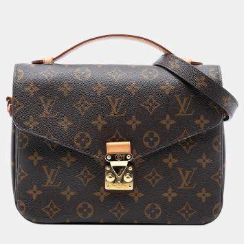 Pre Owned Louis Vuitton Brown Monogram Pochette Metis