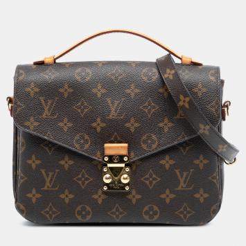 Pre Owned Louis Vuitton Brown Monogram Pochette Metis