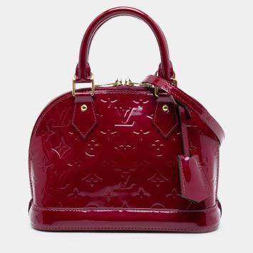 Pre Owned Louis Vuitton Red Monogram Vernis Alma BB
