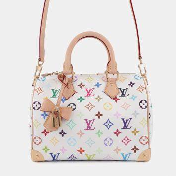 مملوكة مسبقًا Louis Vuitton Lv Tm Speedy Bandouliere White Monogram Multicolor Size 25