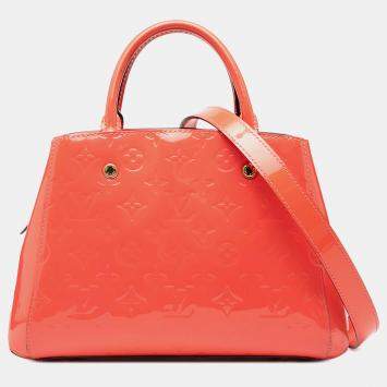 Pre Owned Louis Vuitton Orange Monogram Vernis Montaigne BB