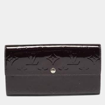 Pre Owned Louis Vuitton Sarah Amarante Monogram Vernis Wallet