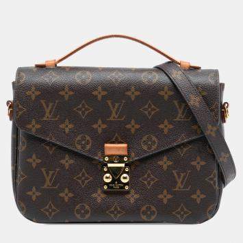 Pre Owned Louis Vuitton Brown Monogram Pochette Metis