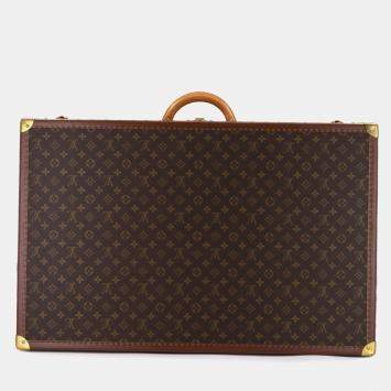 Pre Owned Louis Vuitton Monogram Alzer 80 Trunk Case Bag Brown