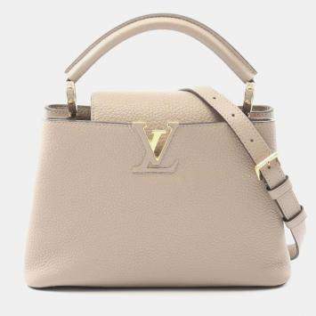 Pre Owned Louis Vuitton Capucines Bb Galle Handbag Taurillon Leather Beige