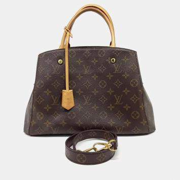 Pre Owned Louis Vuitton Brown Coated Canvas Monogram Montaigne MM