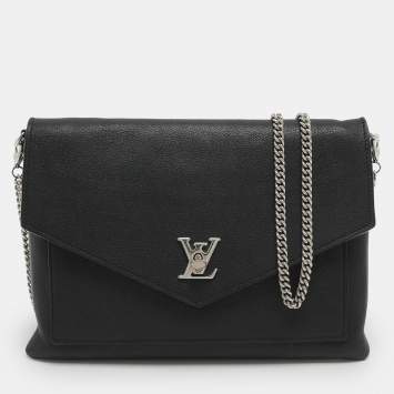مملوكة مسبقًا Louis Vuitton Mylockme Black Leather Chain Pochette