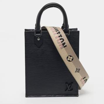 Pre Owned Louis Vuitton Sac Plat Petit Black Epi Leather Tote