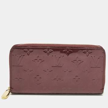 Pre Owned Louis Vuitton Zippy Rouge Fauviste Monogram Vernis Zip Around Wallet  