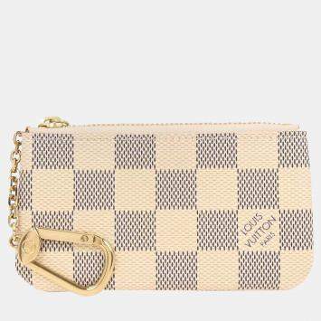 مملوكة مسبقًا Louis Vuitton White Damier Azur Pochette Cles Coin Case