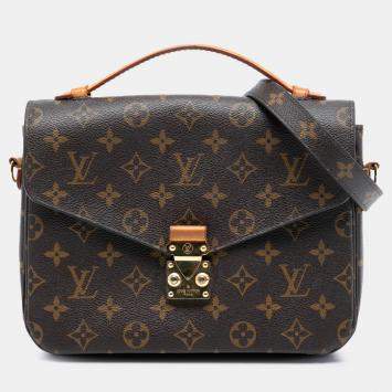 Pre Owned Louis Vuitton Brown Monogram Pochette Metis