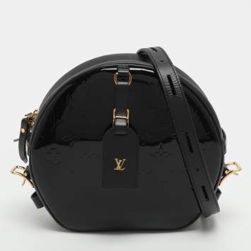 مملوكة مسبقًا Louis Vuitton Boite Chapeau Souple MM Black Vernis and Leather Bag