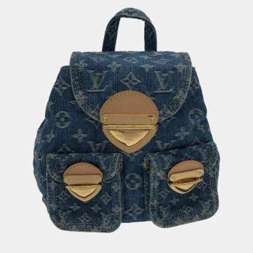 Pre Owned Louis Vuitton Lv Remix Monogram Denim Venice Backpack