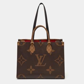 Pre Owned Louis Vuitton Onthego MM Reverse Giant Monogram Canvas Bag