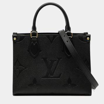 Pre Owned حقيبة لويس فيتون أون ذا جو سانت سوداء مونوغرام إمبرينت PM