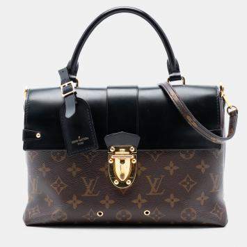 مملوكة مسبقًا Louis Vuitton Black Brown Monogram One Handle Flap Satchel