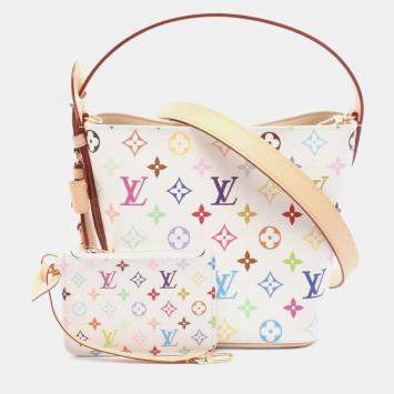 Pre Owned حقيبة لوي فيتون Lv X Tm أول-إن-Bb كانفاس مطلي متعدد الألوان أبيض جلد مونوغرام