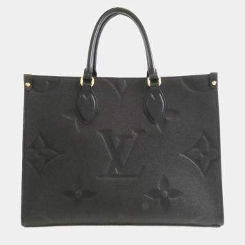 Pre Owned Louis Vuitton Black Monogram Empreinte On-The-Go MM Handbag