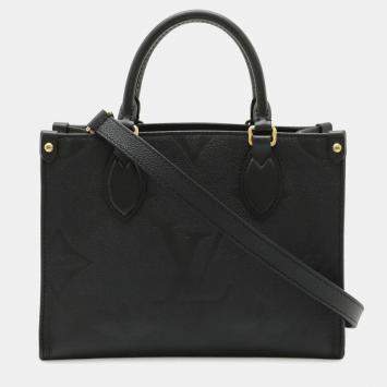 Pre Owned Louis Vuitton Monogram Empreinte On The Go Pm Handbag/Shoulder Bag Noir Black