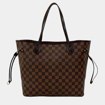 Pre Owned Louis Vuitton Brown Damier Ebene Neverfull MM