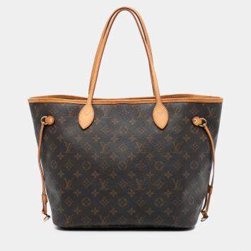 مملوكة مسبقًا حقيبة لوي فيتون بني مونوغرام نيفرفول متوسطة