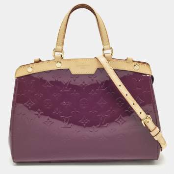 Pre Owned Louis Vuitton Brea MM Amethyste Monogram Vernis Bag